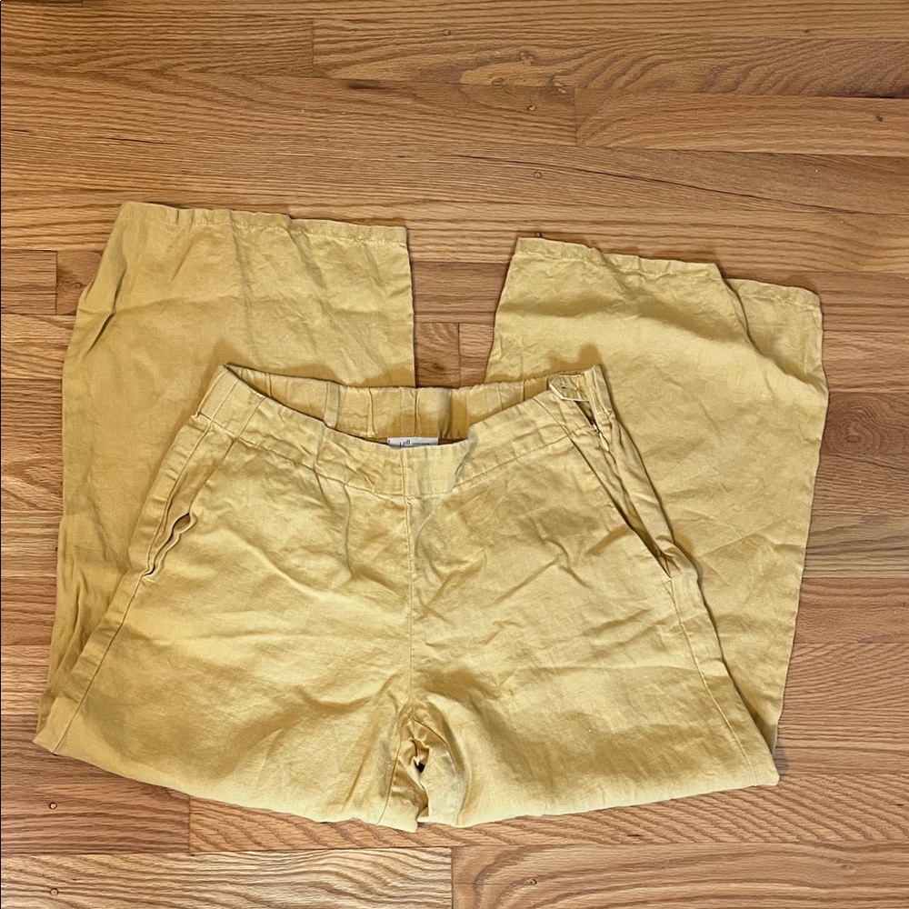 J Jill Love Linen Yellow Pants